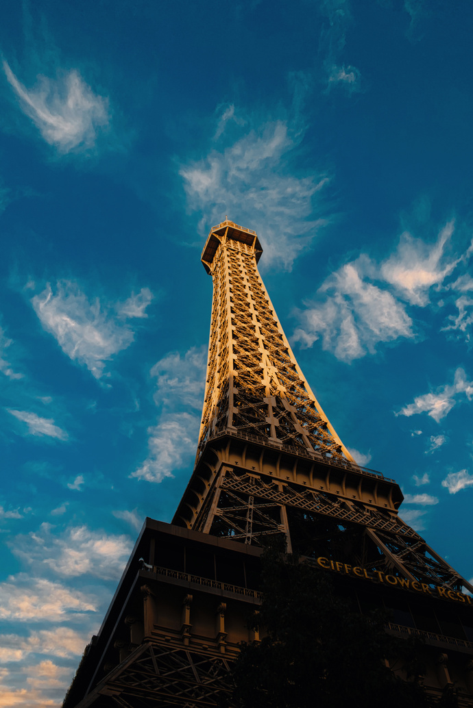 The Eiffel Tower at Paris Hotel and Casino in Las Vegas, Nevada United States
